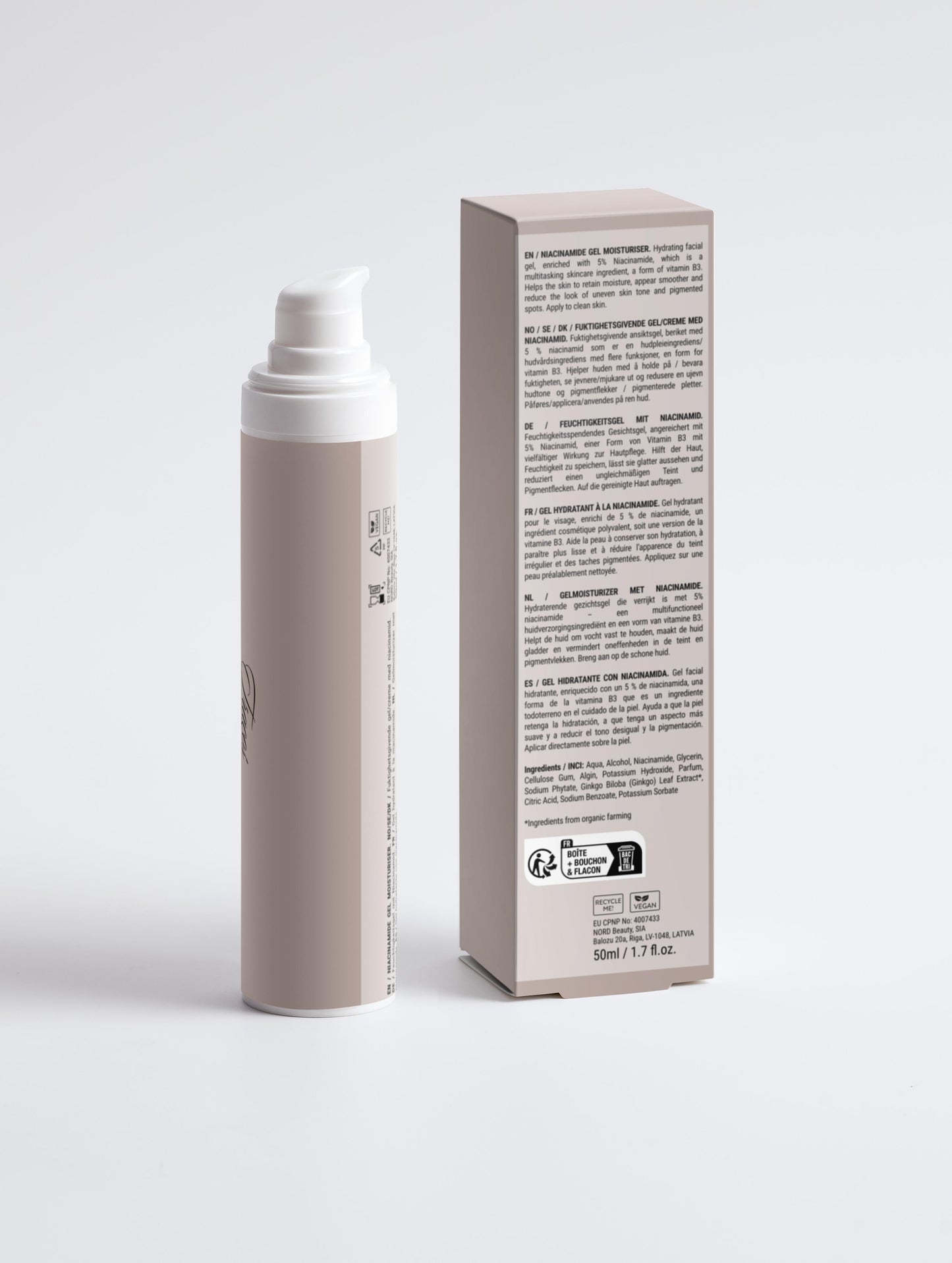 Gel hidratante de niacinamida, 50 ml